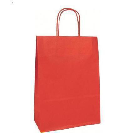 Kraft Κόκκινη Χάρτινη Τσάντα με Στριφτό Χερούλι 18x8x24cm 41-002