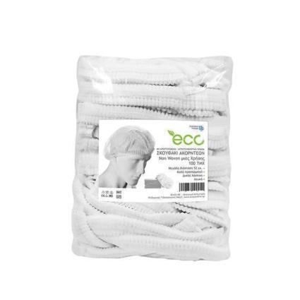 Σκουφάκι Ακορντεόν ECO Premium μιας Χρήσης 52cm Λευκό 100τμχ
