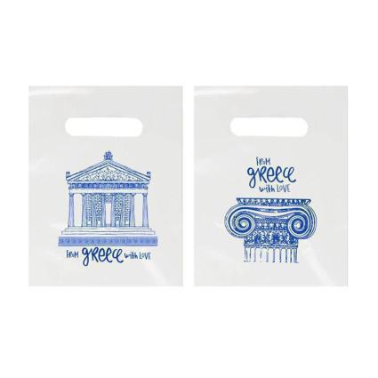 Λευκή Πλαστική Σακούλα Δώρου 
Greece 25,5x36cm 1Kg/145τμχ