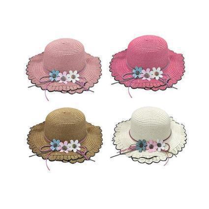Γυναικείο Ψάθινο Καπέλο με Διακοσμητικά Λουλούδια