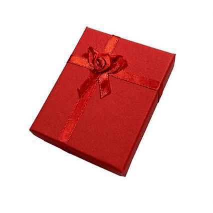 Μακρόστενο Κουτί Κοσμημάτων Κόκκινο με Φιόγκο 7x3x9cm