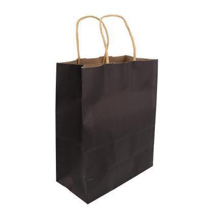 Premium Χάρτινη Τσάντα Kraft με Στριφτό Χερούλι Μαύρο 22x11x27
