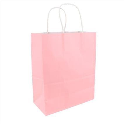 Ροζ Χάρτινη Τσάντα Δώρου Kraft με Στριφτό Χερούλι Premium 22x11x27 KN92206