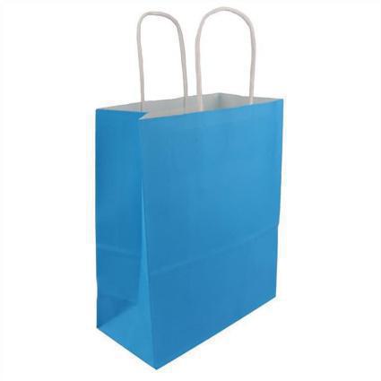 Χάρτινη Τσάντα Kraft με Στριφτό Χερούλι Premium Γαλάζια 22x11x27 KN92207