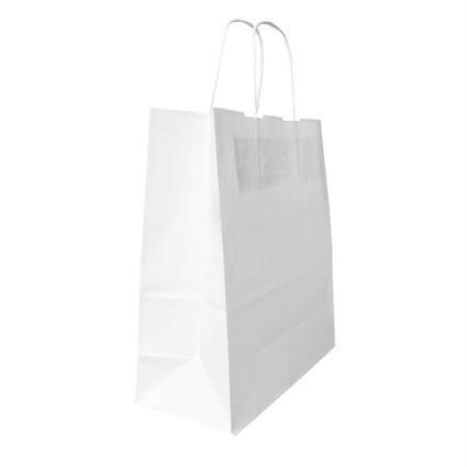 Τσάντα Kraft Χάρτινη Λευκή με Στριφτό Χερούλι 25x12x31cm