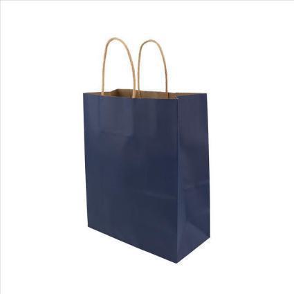 Premium Χάρτινη Τσάντα Δώρου με Στριφτό Χερούλι Σκούρο Μπλε 26x12x33cm