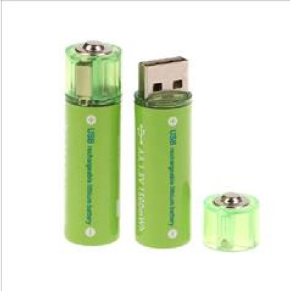 Επαναφορτιζόμενη Μπαταρία USB Λιθίου Νi-AA 1.5V – 2000mAh – ΣΕΤ 2 τεμάχια