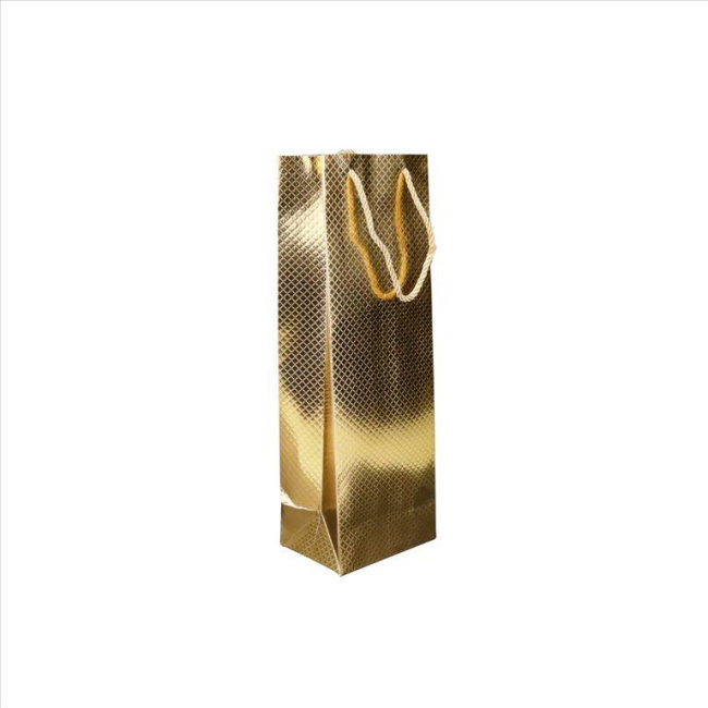 Τσάντα για Φιάλη Ποτού Γυαλιστερή Χρυσή 12x9x36 cm