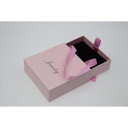 Χάρτινο Κουτί - Τσάντα Δώρου με Χερούλι Ρόζ Μεταλλιζέ 10x10x3,5cm