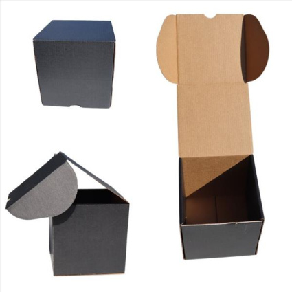 Χαρτοκιβώτιο E-shop Κύβος για Κούπες 3 Φύλλα Die Cut Μάυρο 13x13x13cm