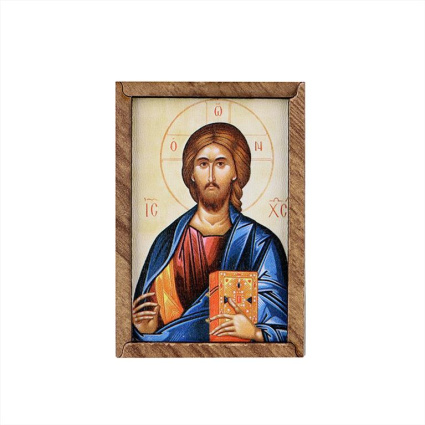 Ιησούς Χριστός Ξύλινη Εικόνα Μαγνητάκι 5,5x8cm